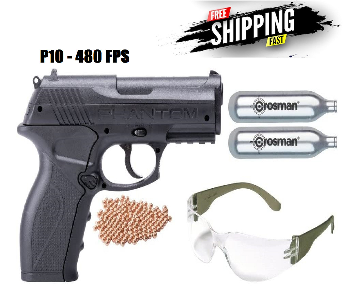 P10 CO2 Air Pistol Airgun .177 BB 4.5MM BB 480 FPS Shooting Glasses Bundle Kit