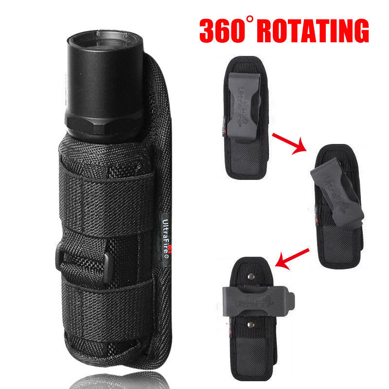 5pcs LED Flashlight Holder Carry Belt Pouch Holster Torch 360 Degrees Rotatable