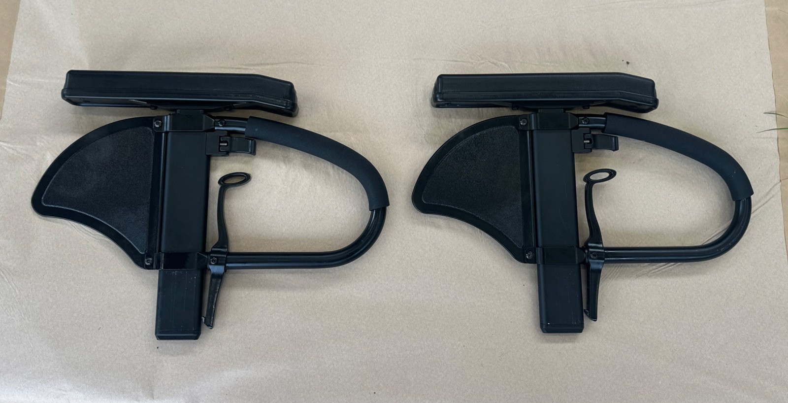 2 - QUICKIE 2 Single Post Wheelchair Armrest Side Assemblies Adjustible Height