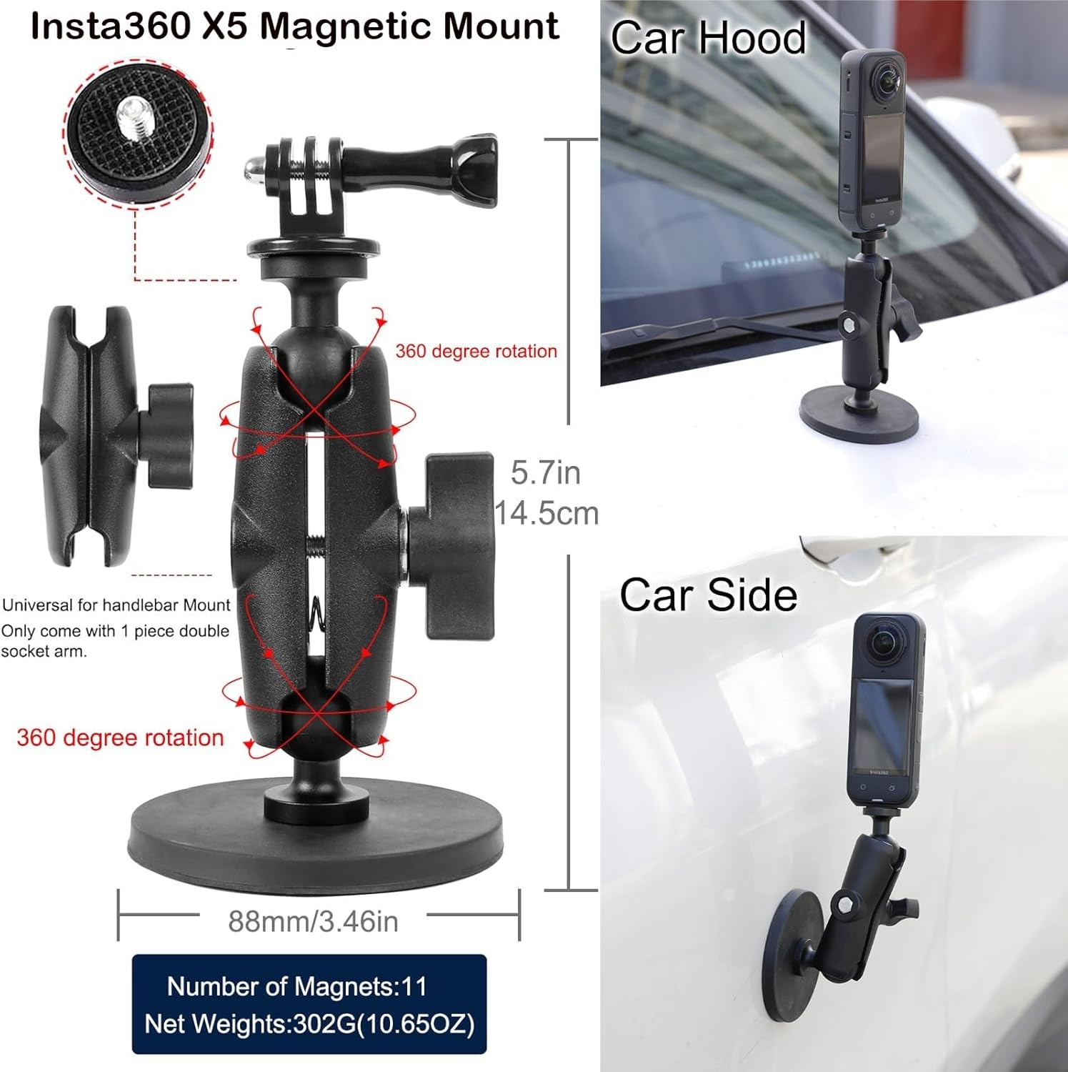 PellKing Accessories Kit for insta360 X5,Included Carrying