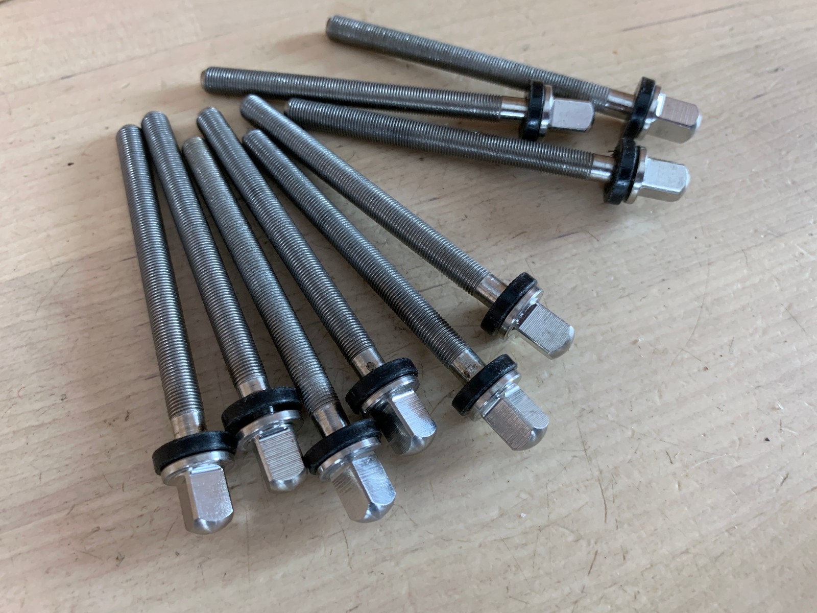DW Drum Workshop TP50 True Pitch 2-1/8 TENSION ROD Snare Tom Drum Part Lot of 9x