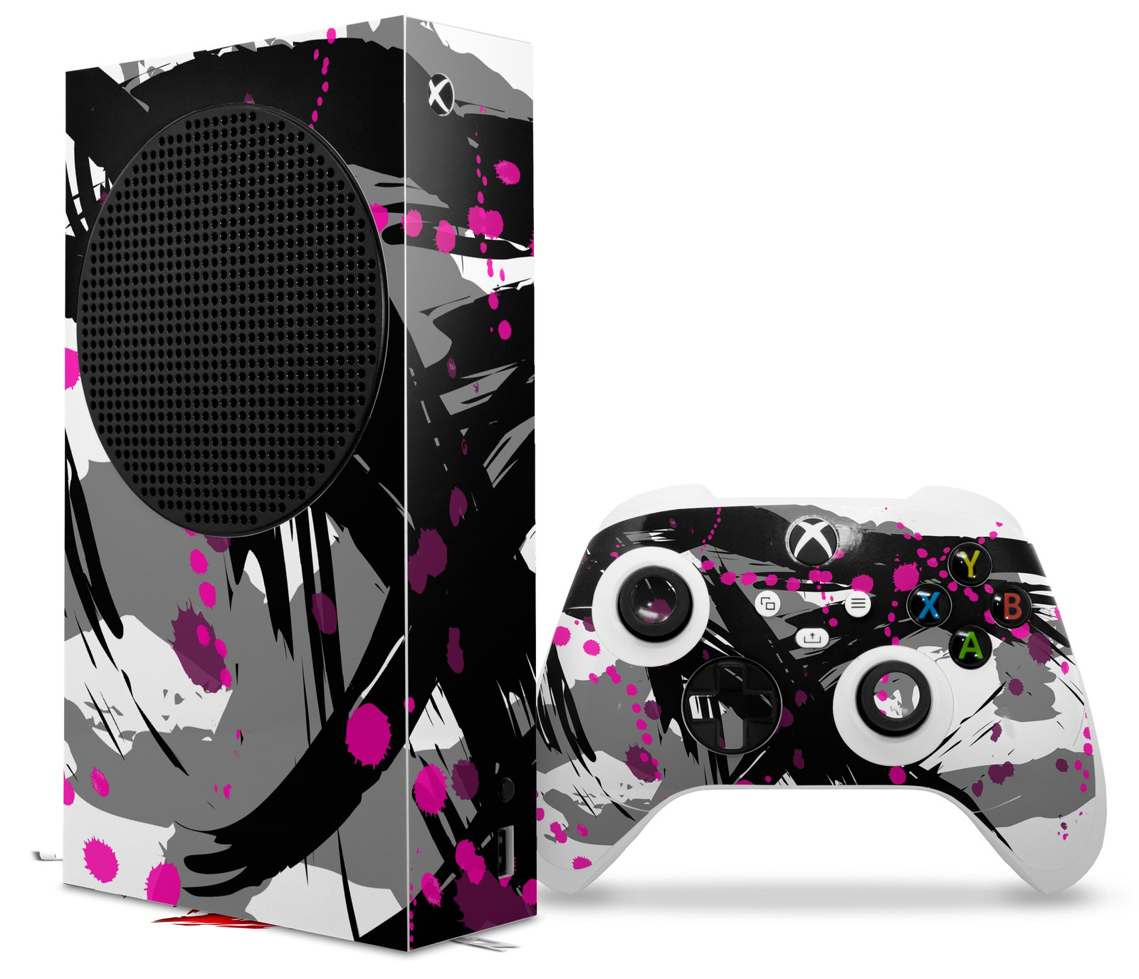 Skin Wrap for XBOX Series S Console Controller Abstract 02 Pink