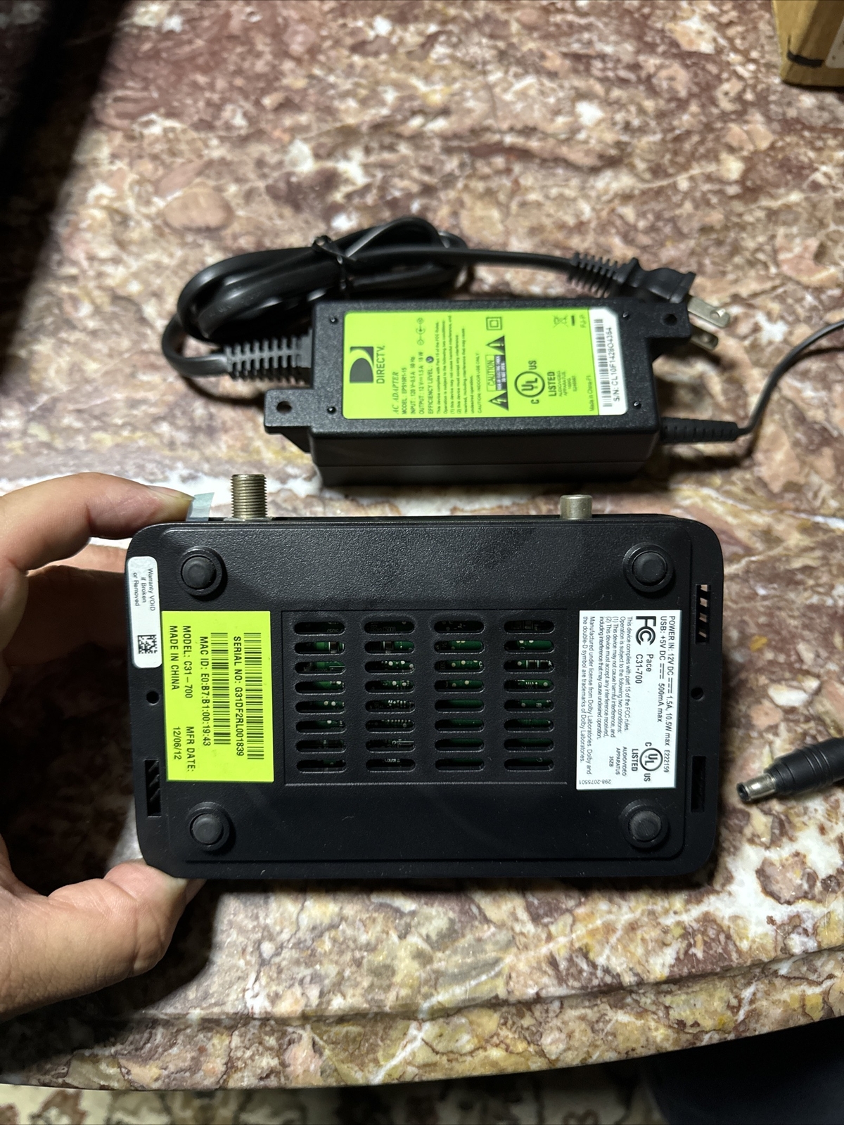 Direct TV HD Receiver Model C31-700 With Power Adapter