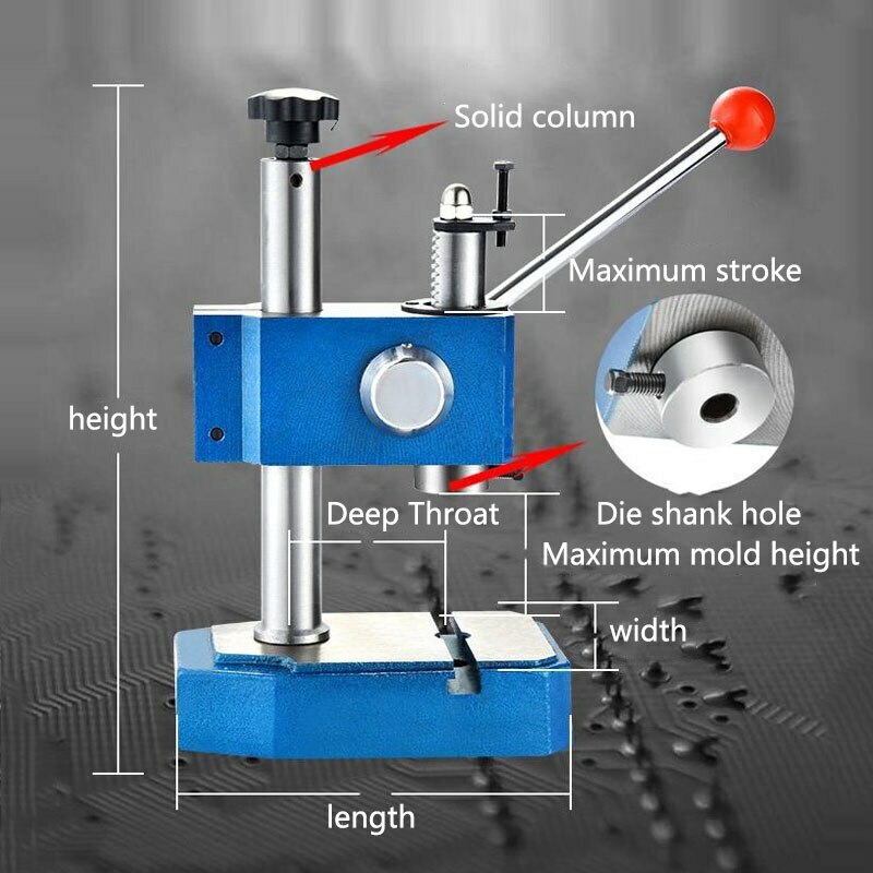 J03-0.2A Precision Manual Press, Hand Trigger Hand Lever Punch Max Clamping 90mm