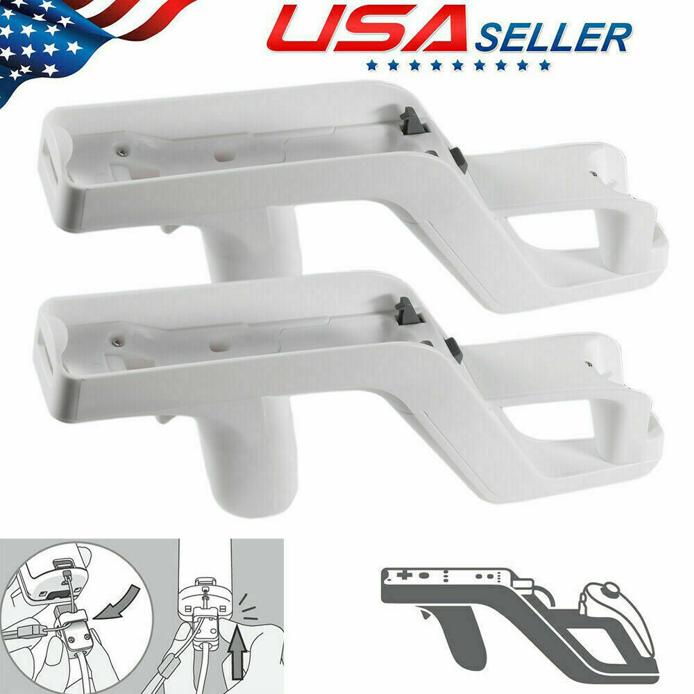 2x Zapper Gun for Nintendo Wii Wireless Blaster Remote Control Shooter