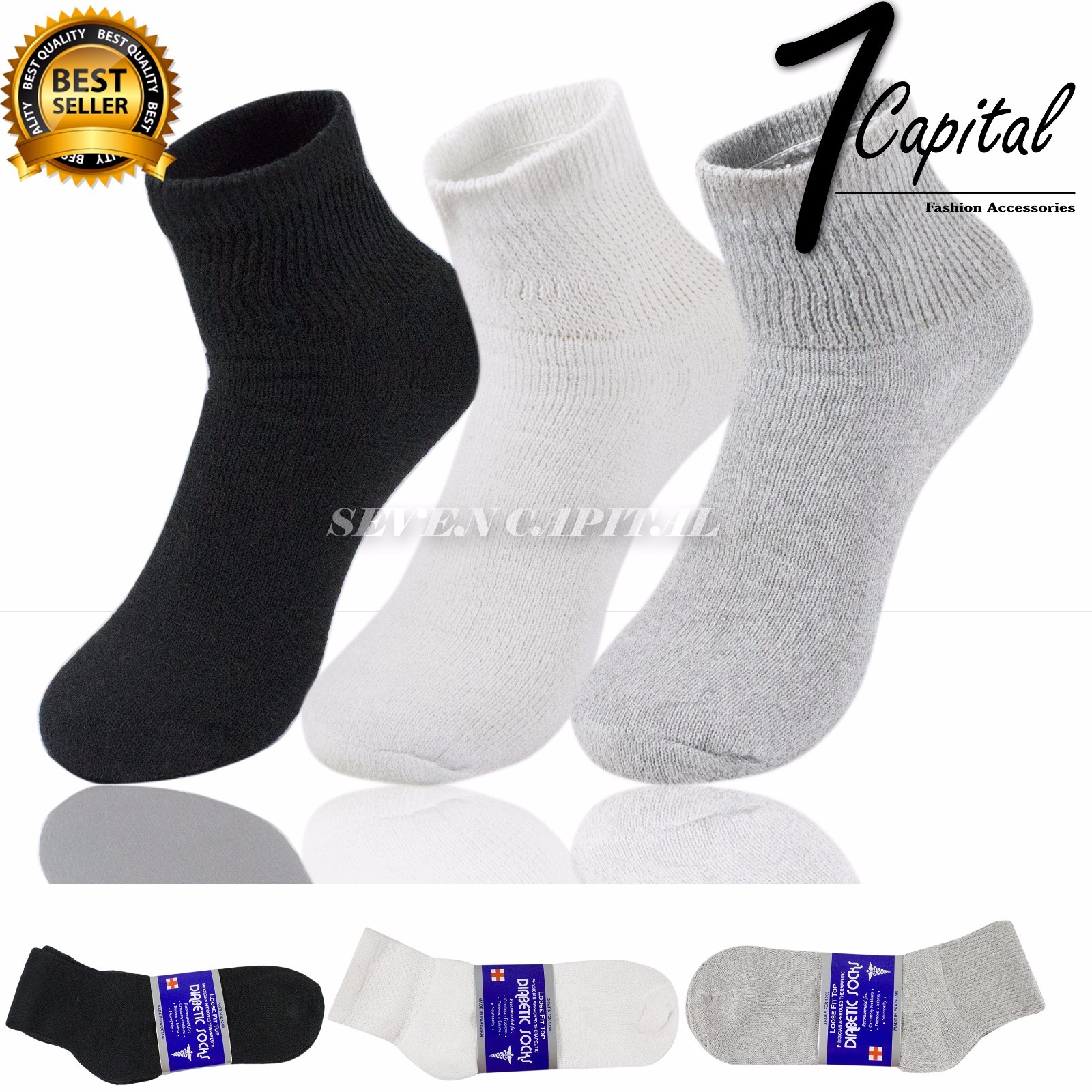 3 6 12 Dozen Pairs Diabetic Mens Womens Ankle Health Circulatory Cotton Socks