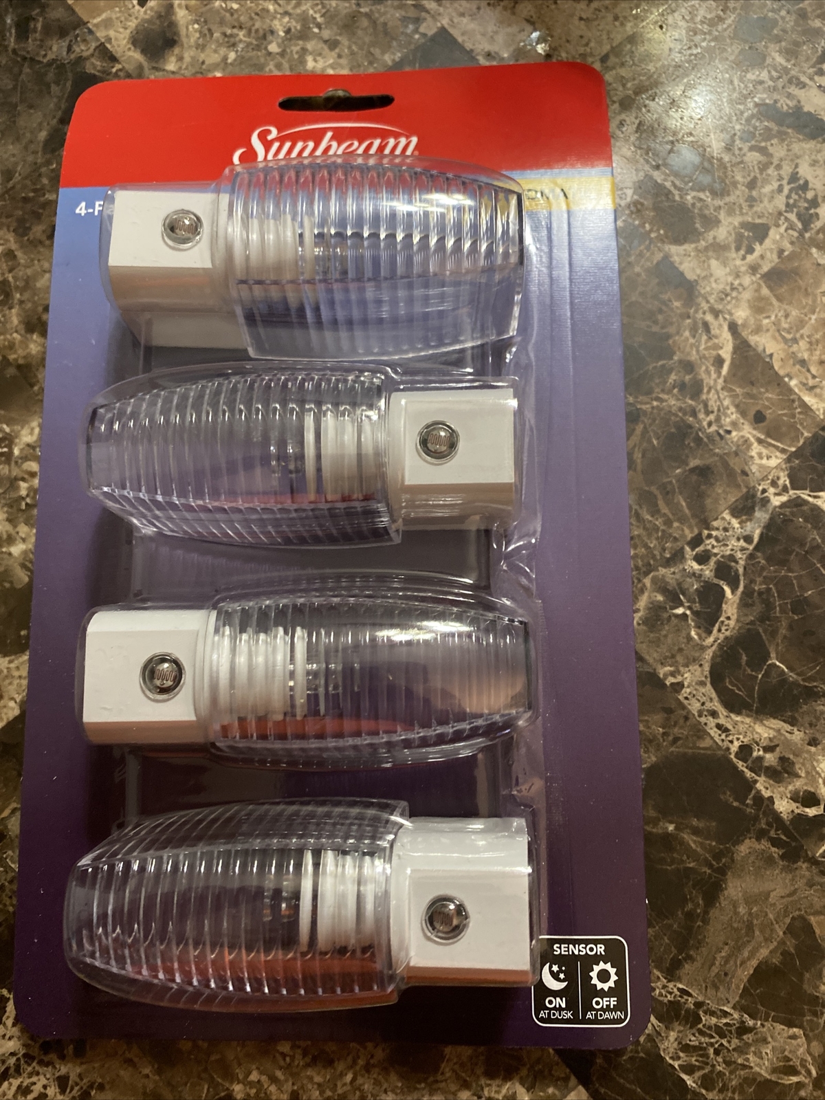 4 Pack Of White Automatic LED Night Light -Sensor - Standard USA PLUG IN -NEW