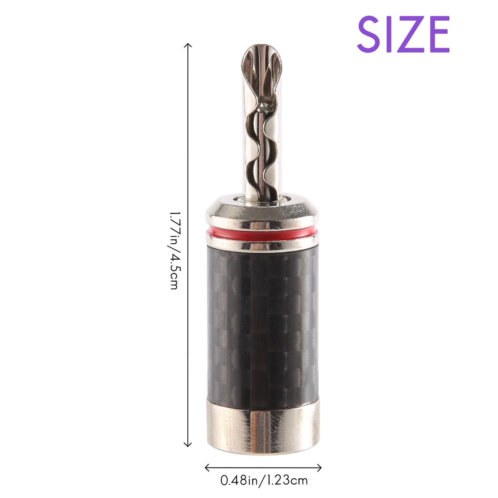 8Pcs Banana Plugs Hi-End HIFI DIY Carbon Fiber Copper Plated Rhodium3543