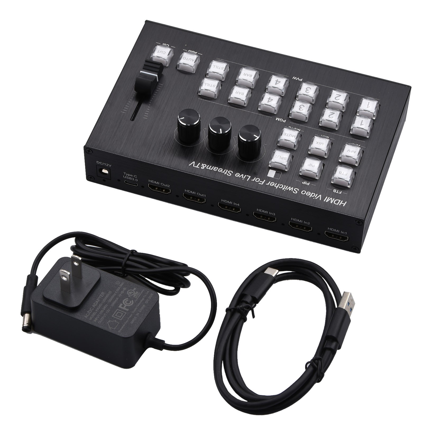 Plug&Play 4K Video Switcher HDMI Camera Stream Live Production Broadcast Station