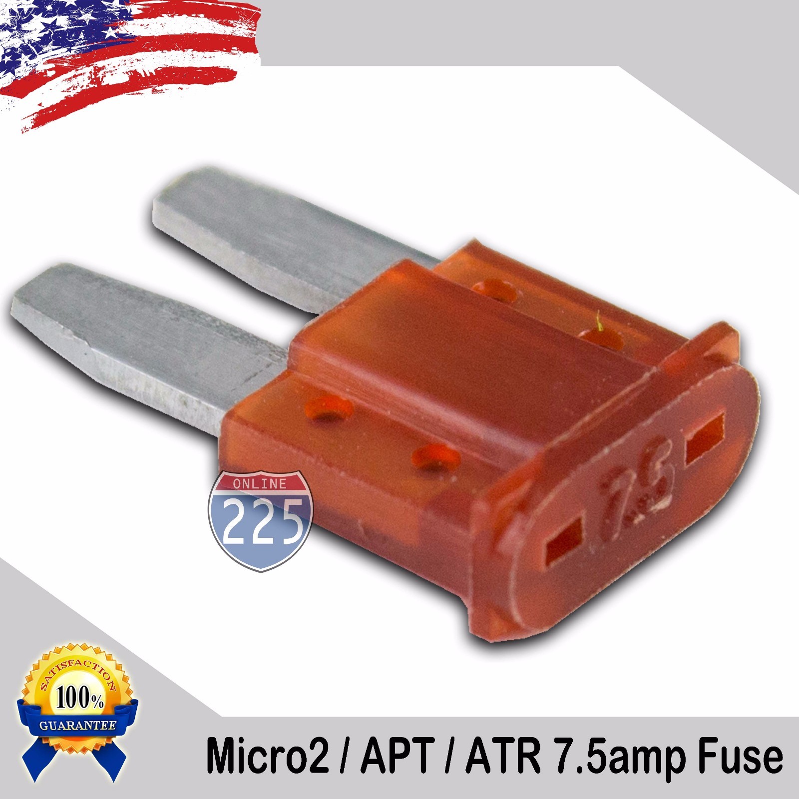 5 Pack 7.5A Micro2 Blade Fuse 7.5 AMP APT/ATR  32V Auto Car Truck Boat Marine RV