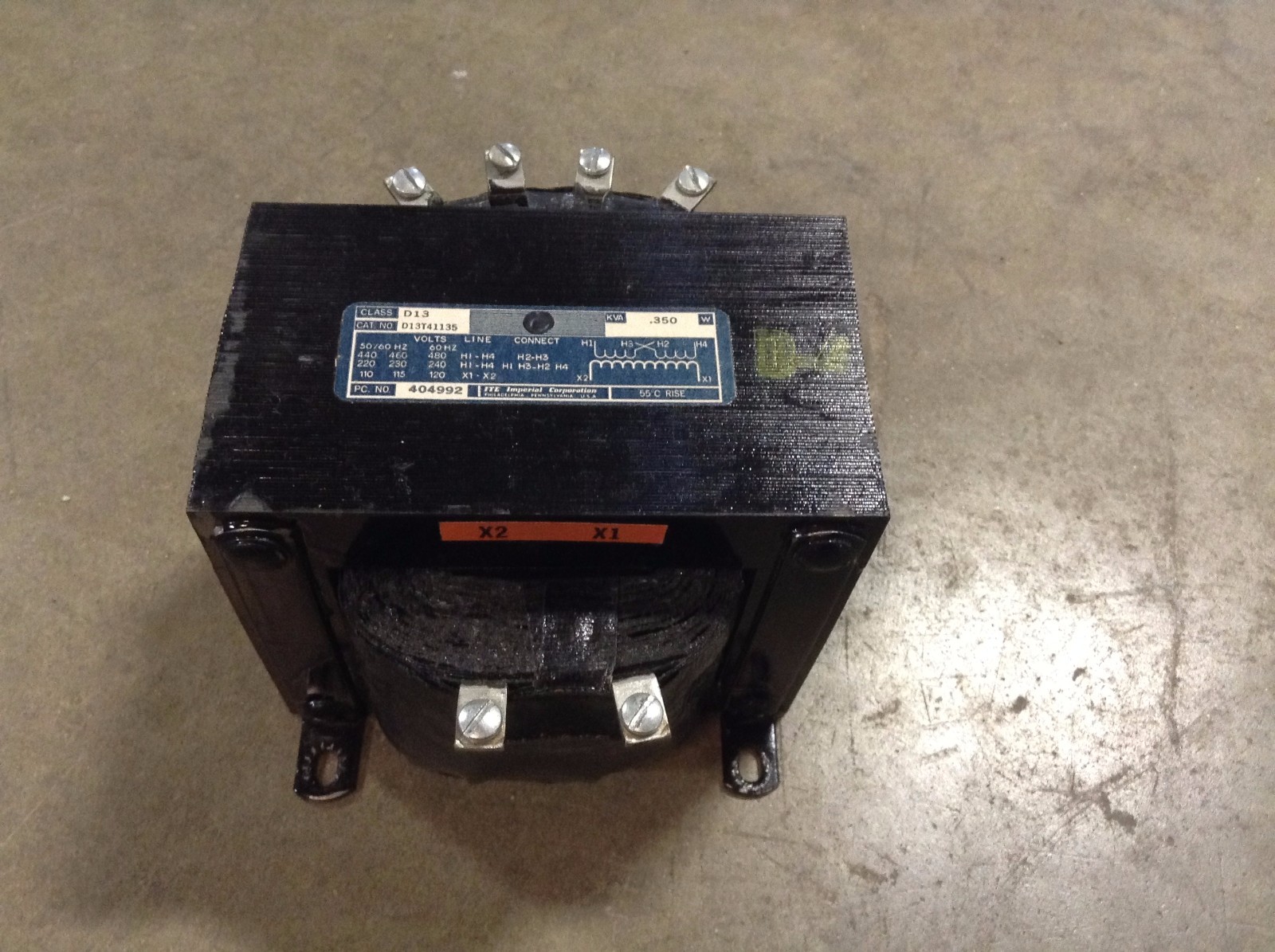 ITE Imperial D13T41135 Transformer 0.350 kVA 350 VA Control 404992