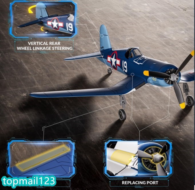 Volantex F4U Fighter RC Plane 2.4G 4CH 500MM Brushless Motor Aerobatic RTF Toy