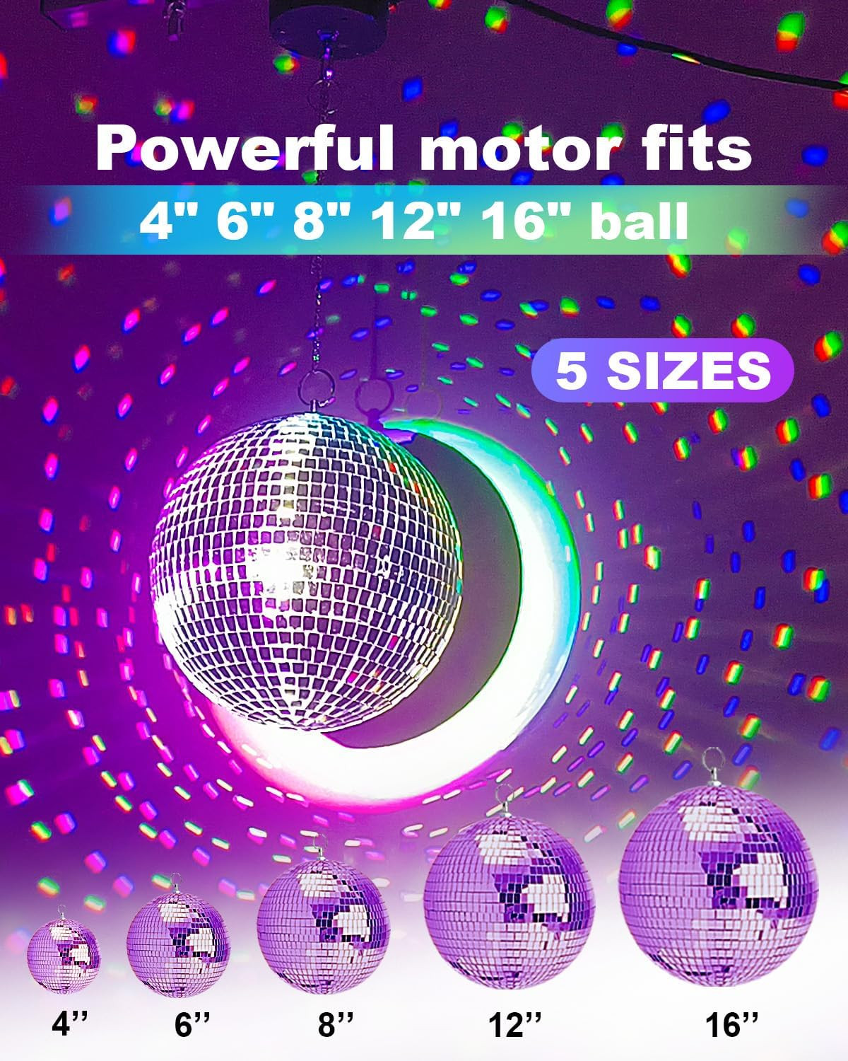 Disco Ball Motor 3 RPM, Heavy Duty Slow Mirror Ball Motor Plug in for 4''- 16''