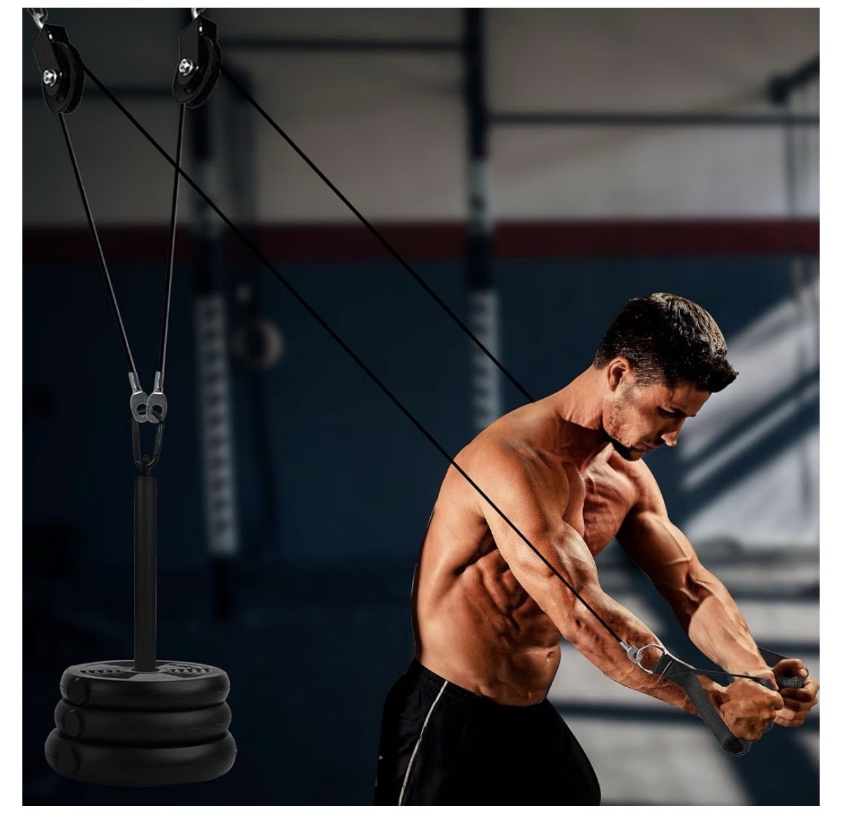 Fitness Cable LAT Pulley System Pull Down Machine Attachments Workout Equipment
