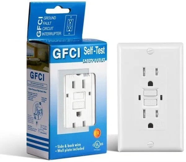 10 Pack - GFCI Outlet 15 Amp White Tamper Resistant Outlet with LED Light