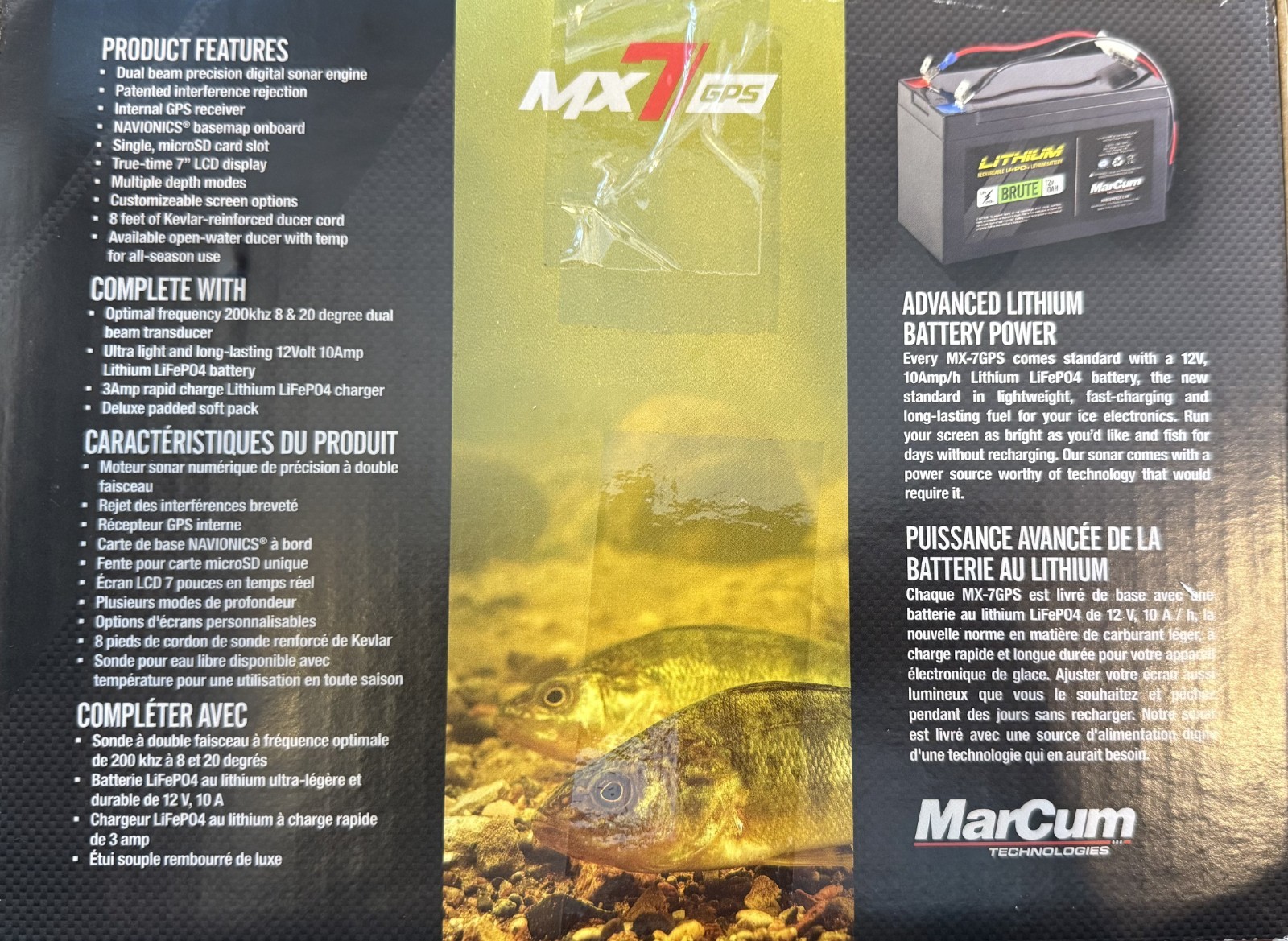 Marcum MX-7GPS 7" LCD Lithium GPS Sonar System