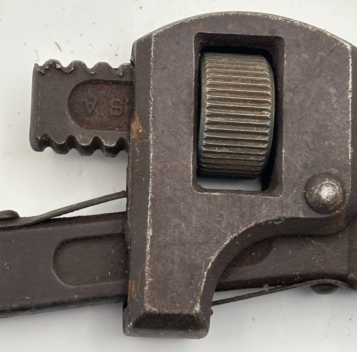 Antique Dunlap Adjustable Pipe Wrench Forged Steel Size 10” Vint. Plumbing Tool