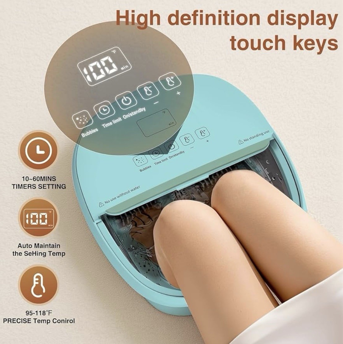 Foldable Electric Foot Bath Massager Blue Bubble Care Shiatsu (See Description)