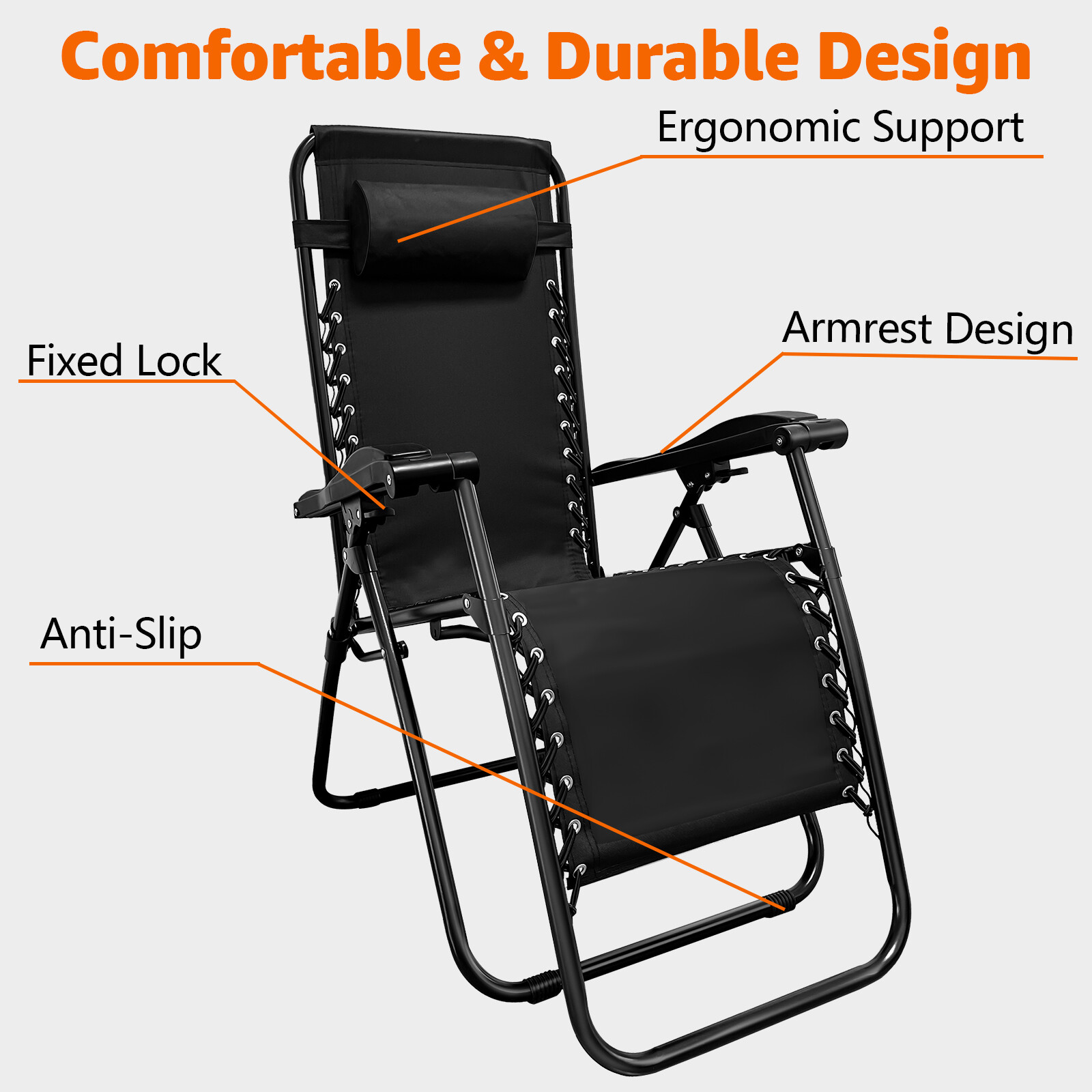 Zero Gravity Bunk Chair - Stackable Space-Saving Design for Small Balconies