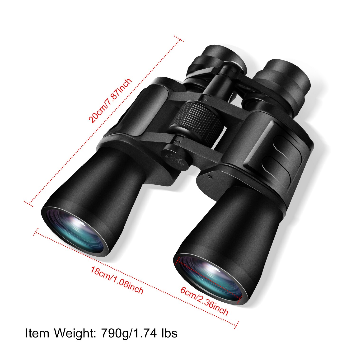 High Power Binocular for Adults w/ Low Light Night Vision, Compact Professional