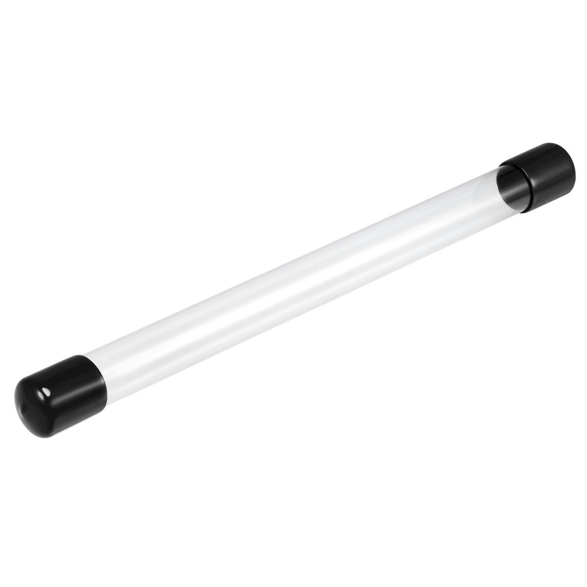 Clear Plastic Rigid Round Storage Tube with Caps, 20mm ID x 9" (0.5mm Wall)