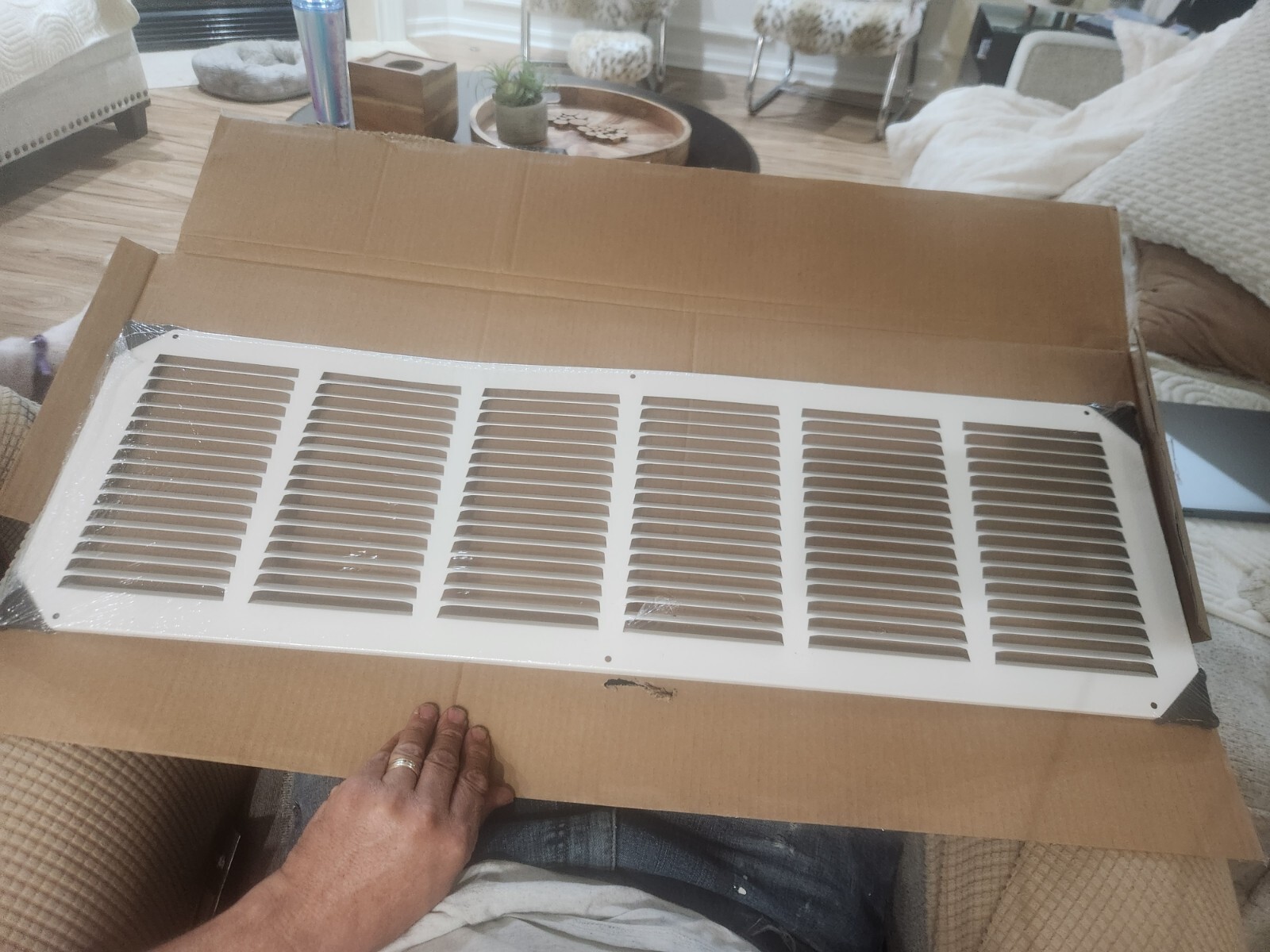 Return Air Baseboard Grille , 8 X 30 , White , Steel