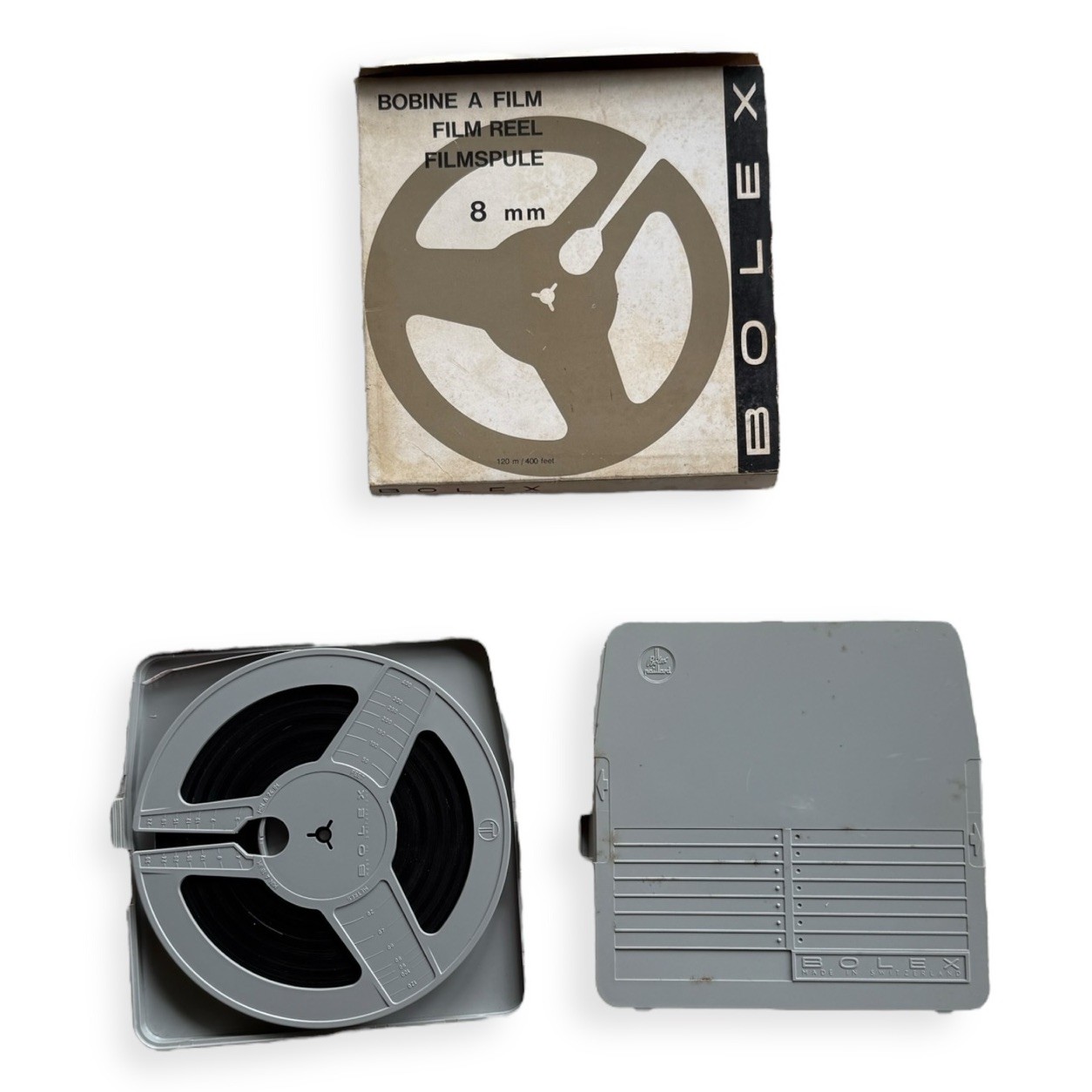 VTG Bolex Paillard 8mm Movie Projector Reel 7in 400ft Film Switzerland