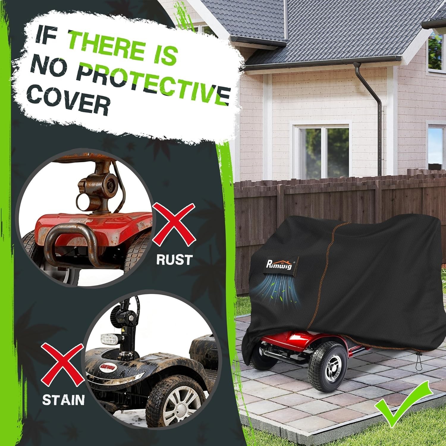 Secure Fit Mobility Scooter Cover with Drawstring