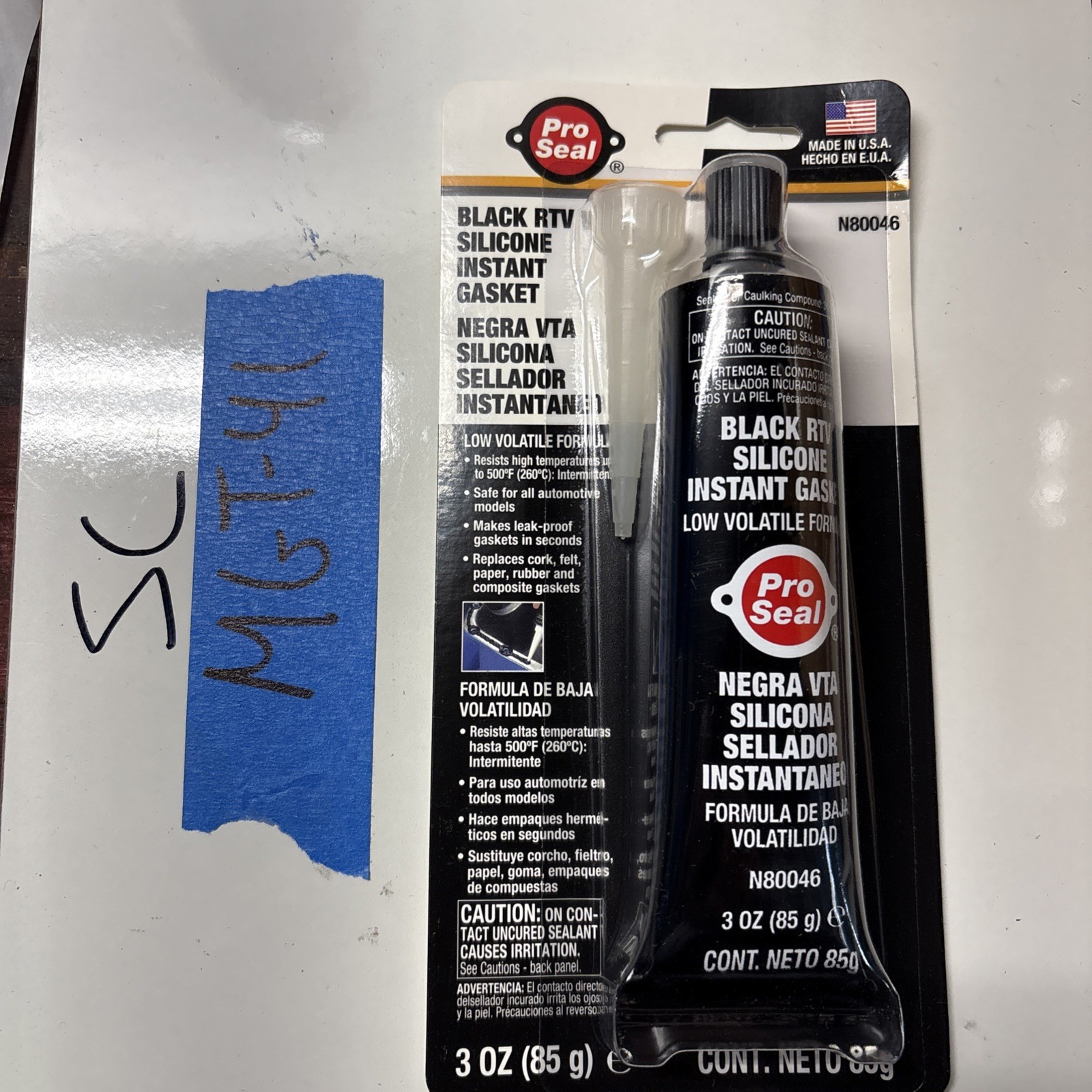 Pro Seal 80046 Black RTV Silicone Instant Gasket 3oz Sensor Safe Sealant