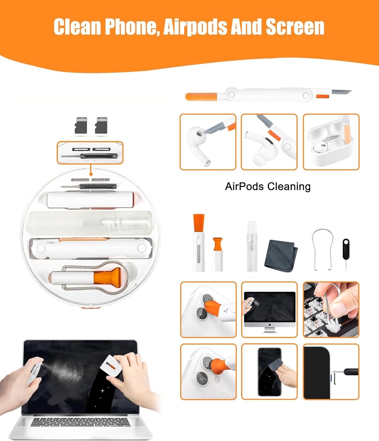 13in1 Electronic Device Cleaning Kit Iphone Ipad tablet Laptop keyboard Camera