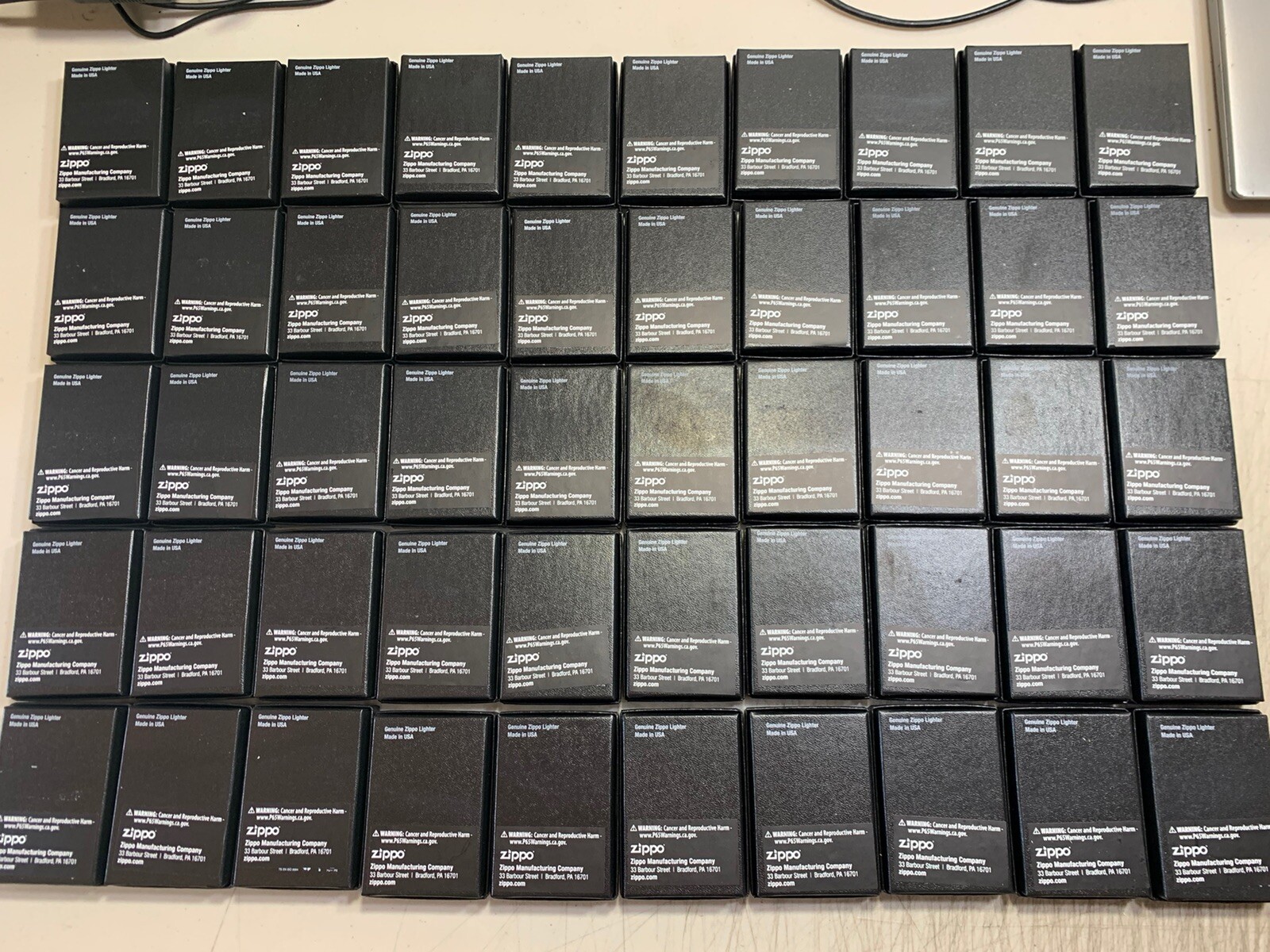 LOT 50 PSC GENUINE ZIPPO EMPTY BOXES WITH PAPERS I ONLY BOX