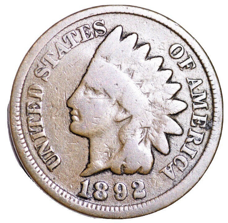 1892 Indian Head Cent Penny “Best Value On EBay” FAST FREE SHIPPING