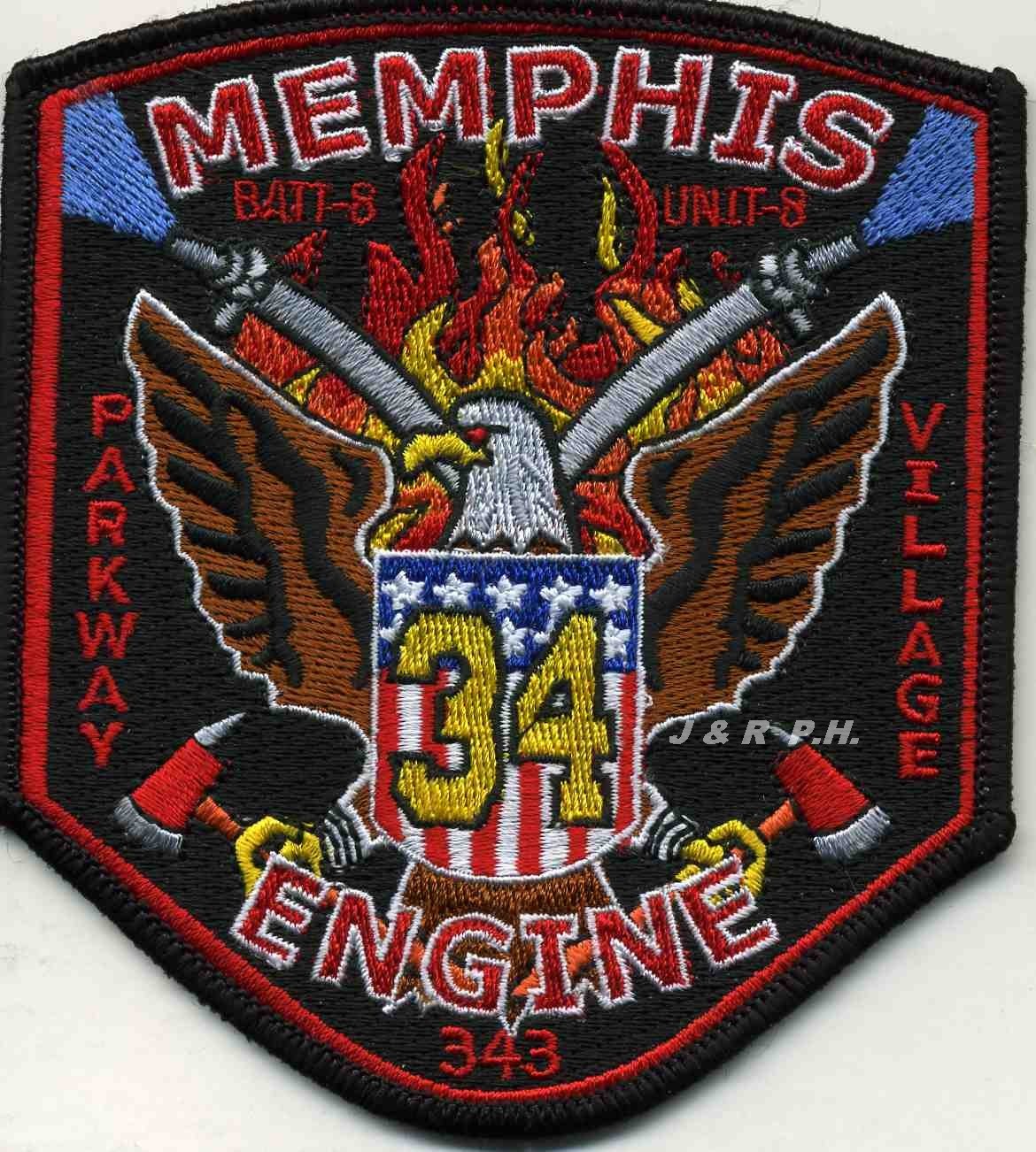 Memphis  Engine-34 / Batt.-8  "Parkway Village", TN (3.75" x 4.25") fire patch