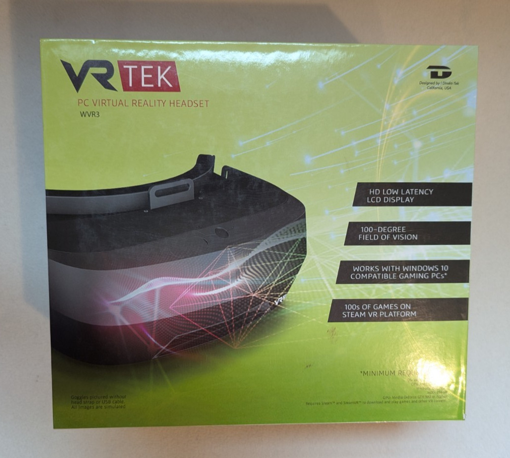 VR TEK WVR3 PC VR Headset HD LCD Display 100° FOV 60Hz HDMI USB Controller