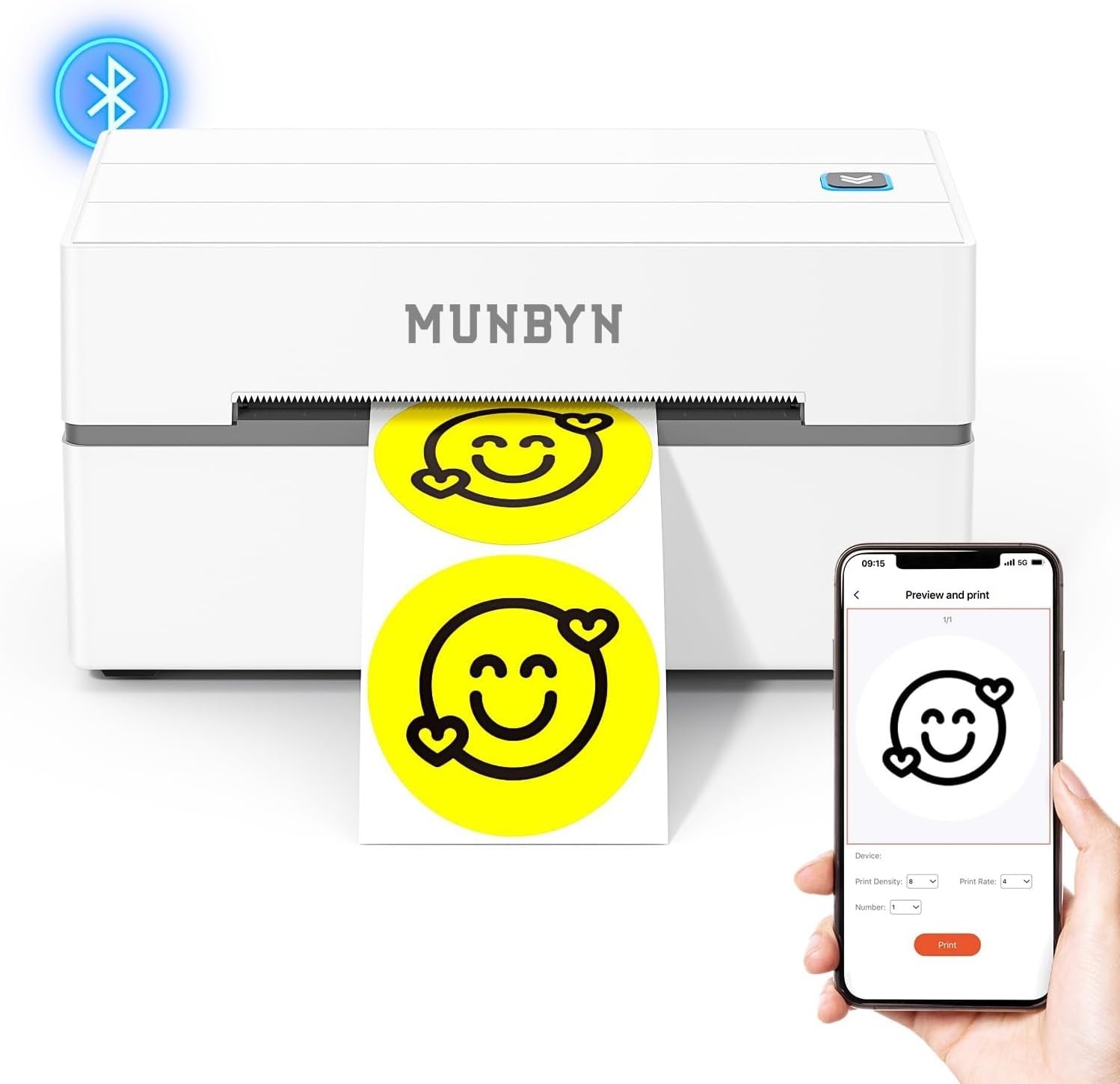 Bluetooth Thermal Label Printer, 130B Wireless 4x6 Shipping Label Printer