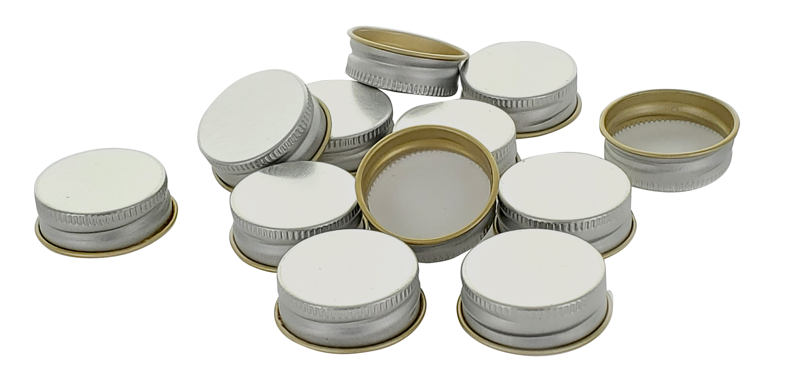 Silver 28mm Metal Screw Caps, 50ct