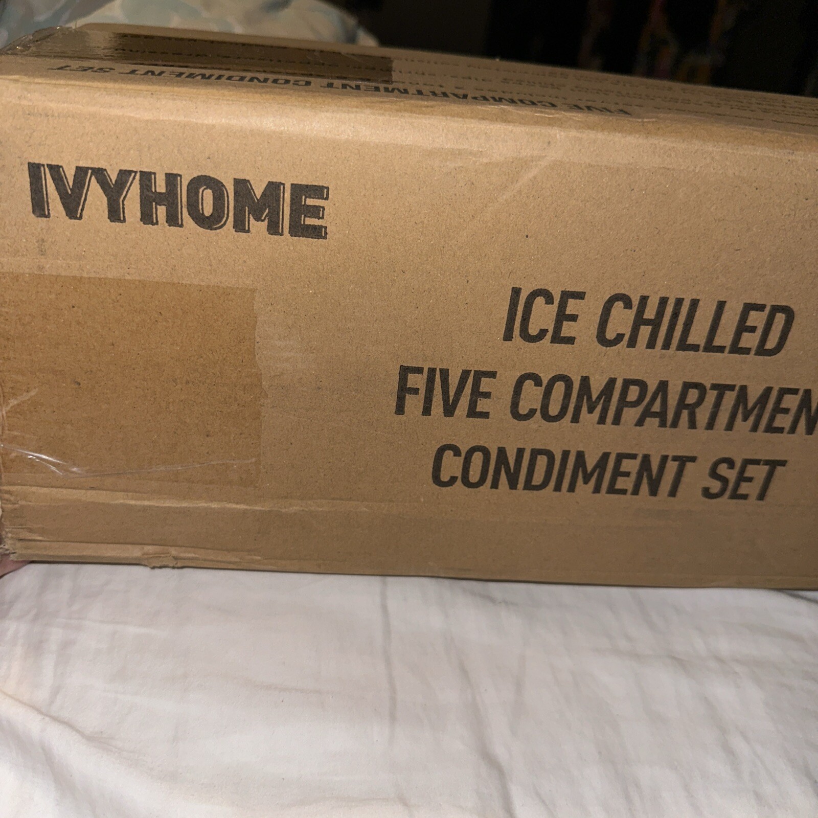 Ice Chilled Condiment Caddy with 5 Containers(17 Fl Oz), Condiment Server w
