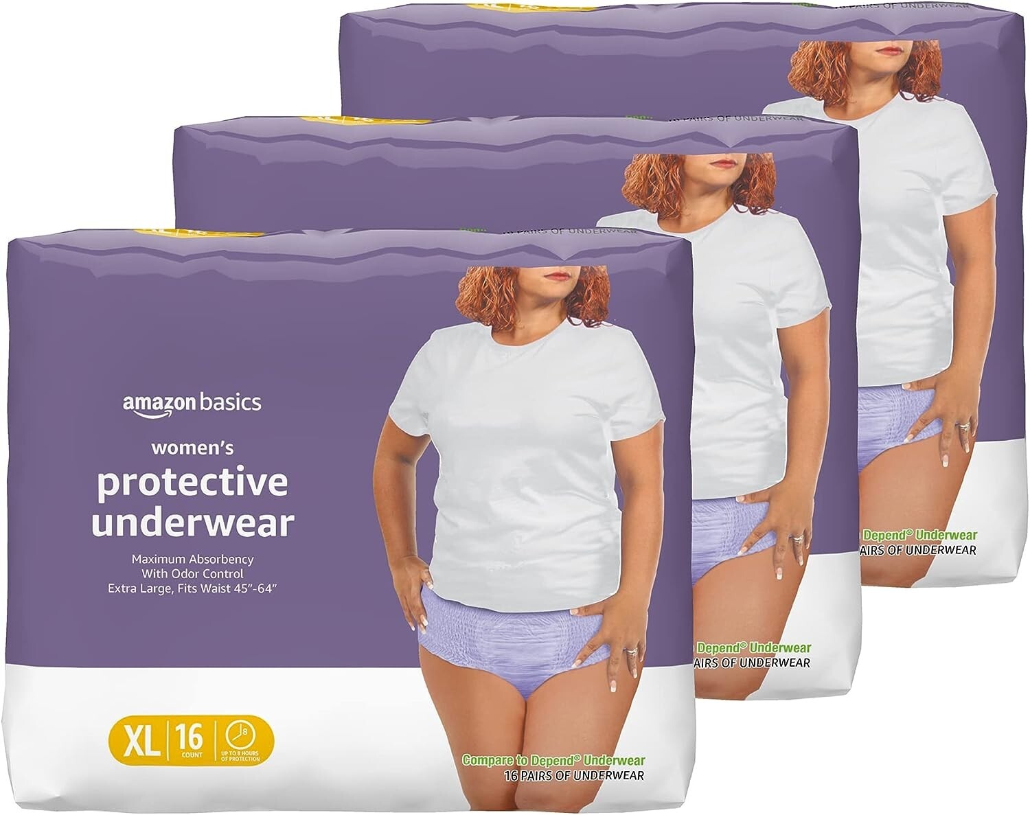 Amazon Basics Incontinence & Postpartum Underwear for Women - XL - 48 Count