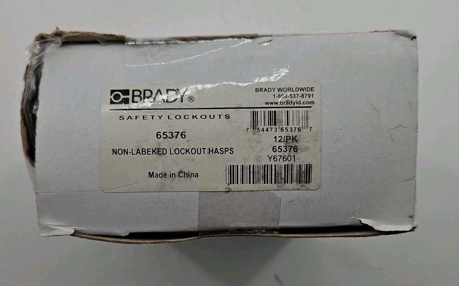 Brady - 65376 - Steel Group Lockout Hasps - 4.5" H x 1.58" W x 0.35" D - Qty 12