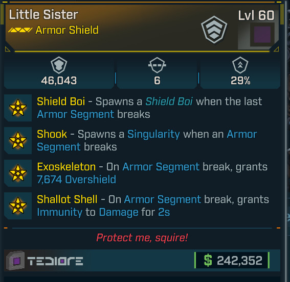 Borderlands 4 • MODDED Shield • Little Sister Shield • Lvl 60 • BL4 PS PC XBOX