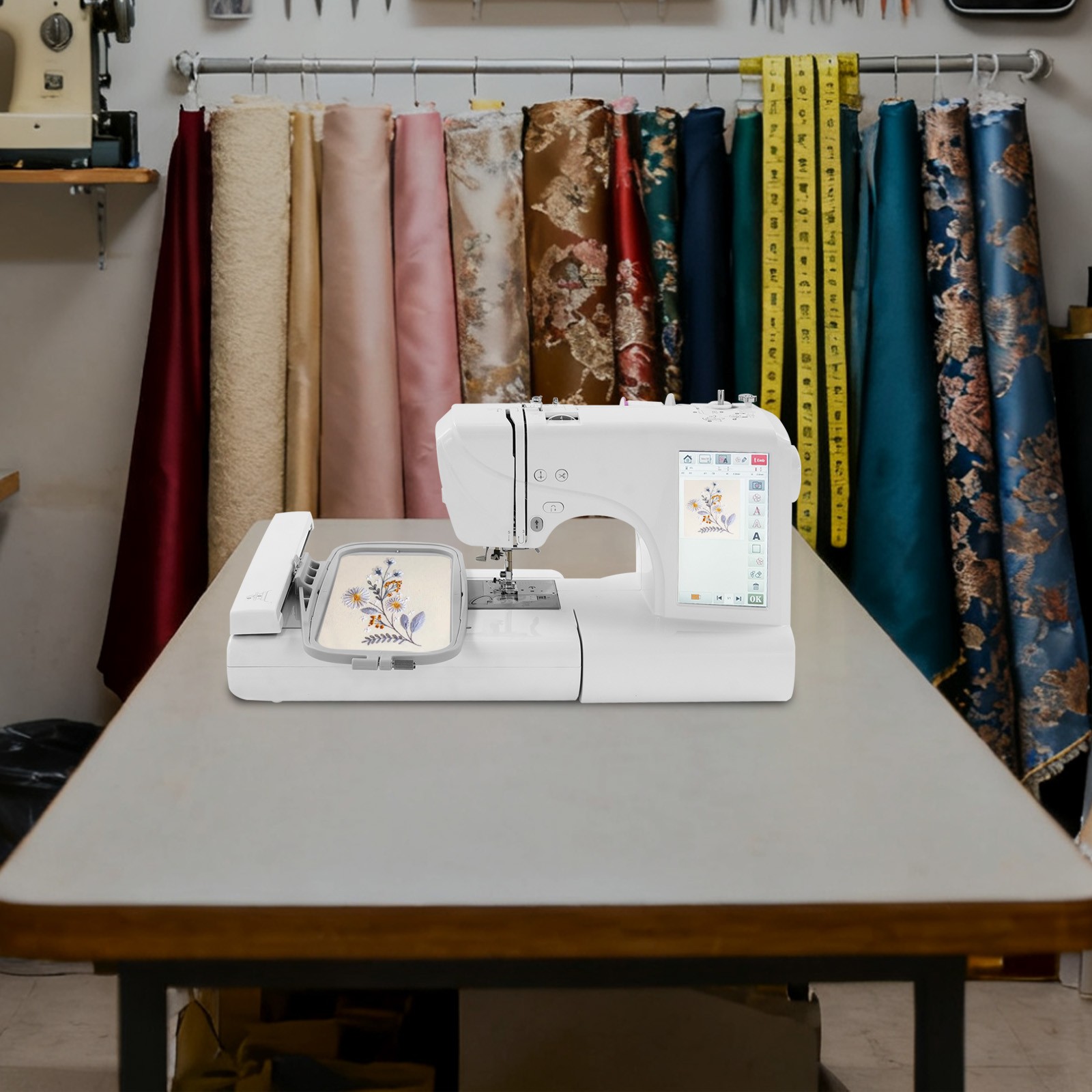 7"LCD Screen Computerized Embroidery Sewing Machine Automatic Embroidery Machine