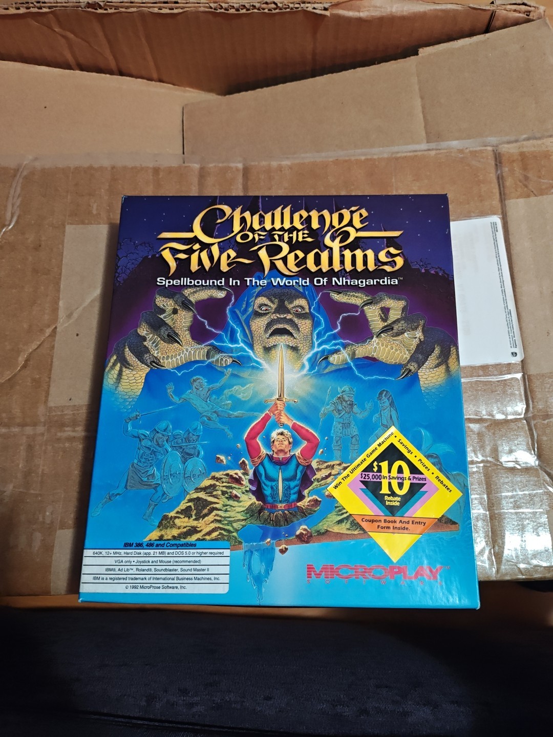 PC Challenge Five Realms 1992 Video Game RPG DOS Big Box 3.5 Floppy Discs NEW