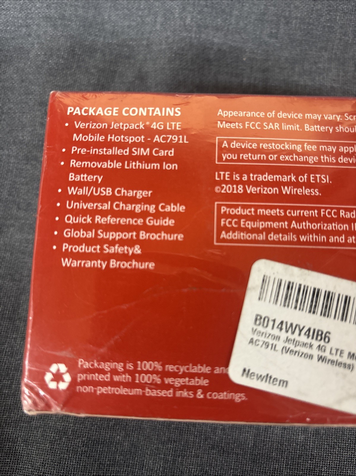 Verizon Wireless JetPack 4G LTE Mobile Hotspot AC791L