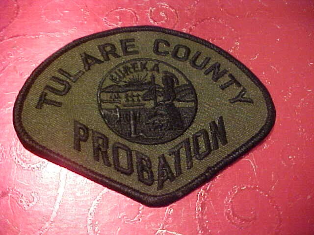 TULARE COUNTY CALIFORNIA PROBATION POLICE PATCH SHOULDER SIZE UNUSED OD