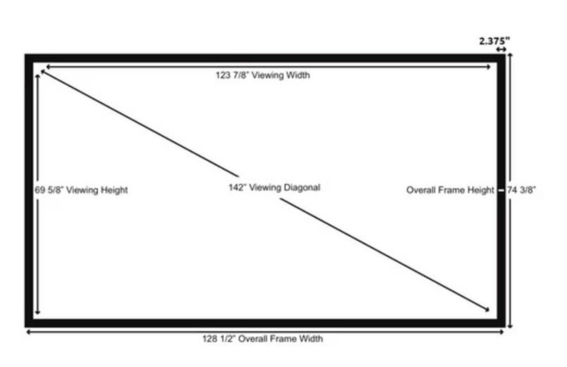 Silver Ticket Products STR Series 16:9 Format, 142" Diagonal STR-169142-G