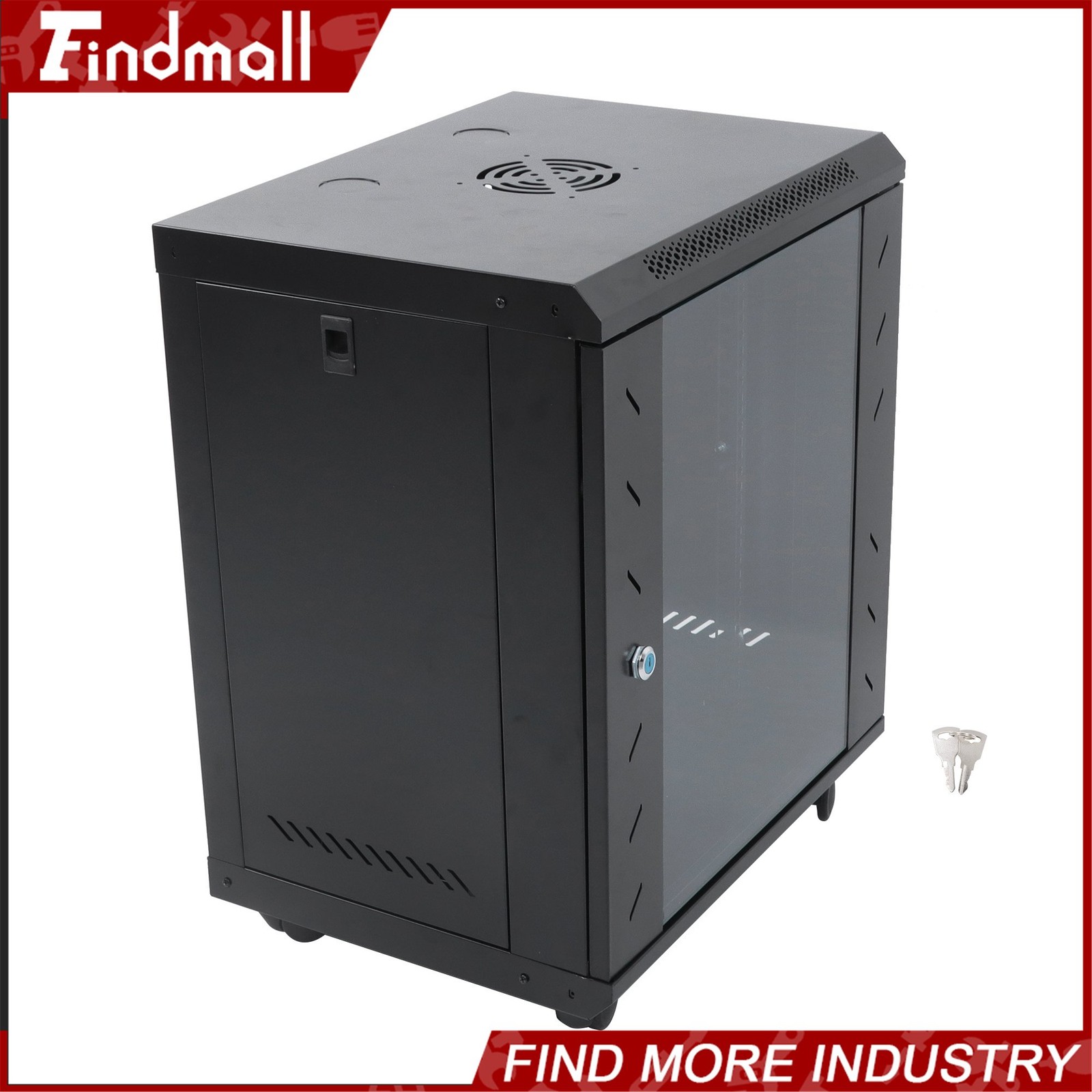 Findmall Wall Mount Network Server Rack Cabinet Enclosure 12U 15.5'' Deep