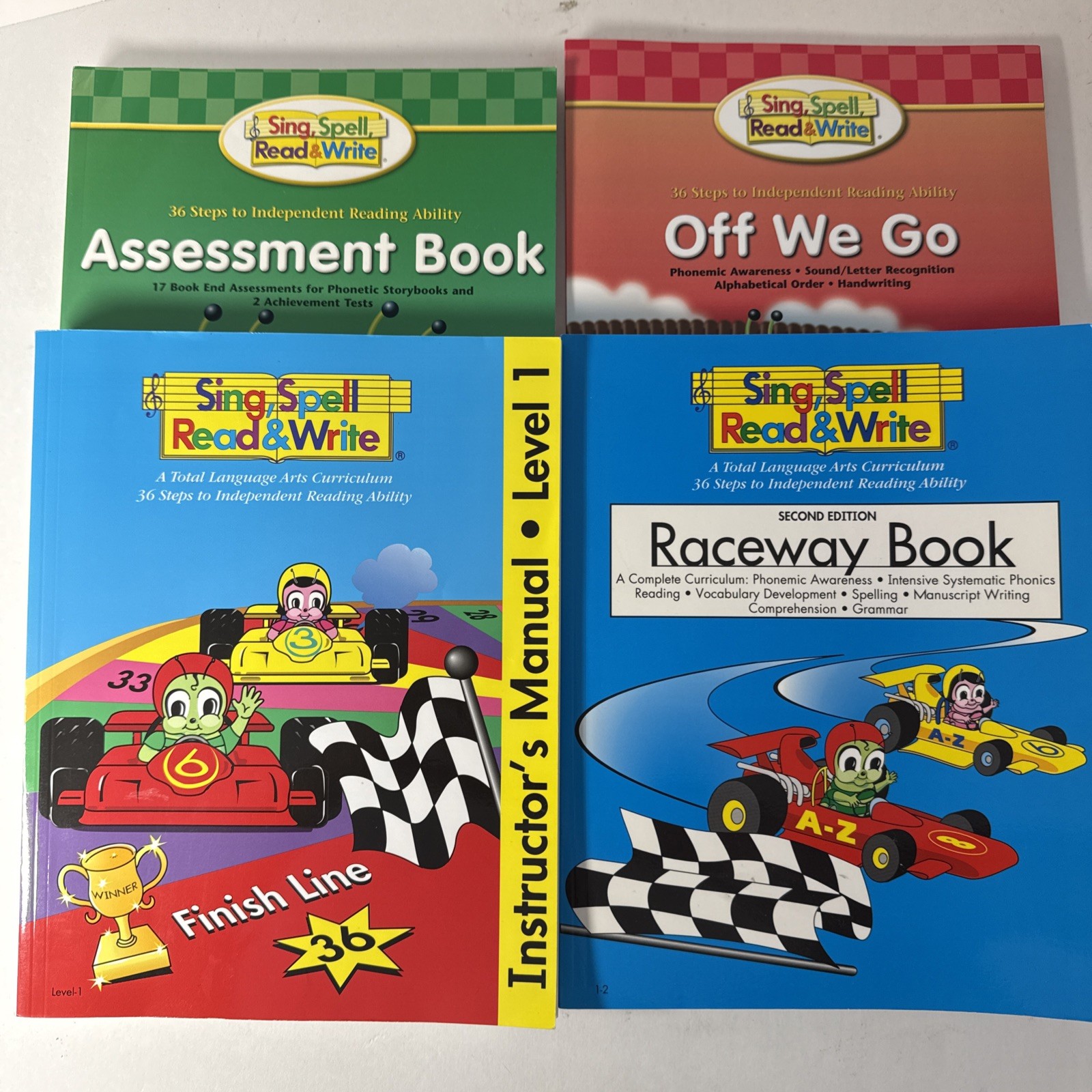 Sing Spell Read & Write Level 1, Grade 1, Teachers Manual, Off We Go, Raceway, &