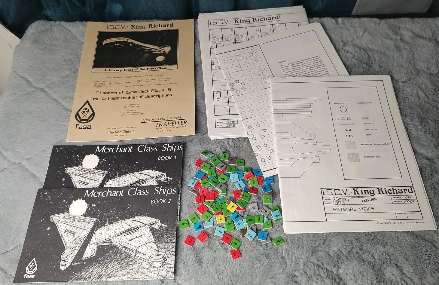 FASA King Richard 21 15mm DECK PLANS TRAVELLER MARTIAN METALS ISCV EUC