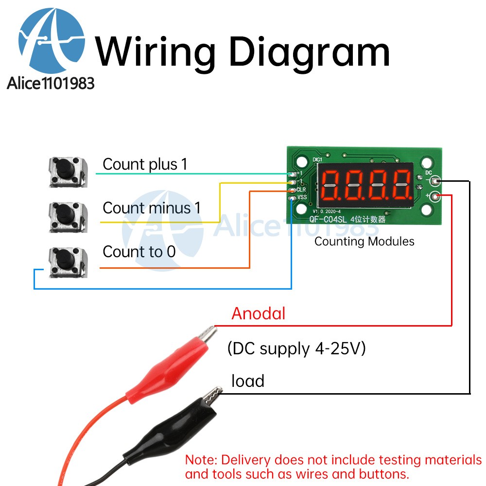 1/5/10PCS DC4-40V 0-9999 Digital Counter Module With Power Cut Memory Function