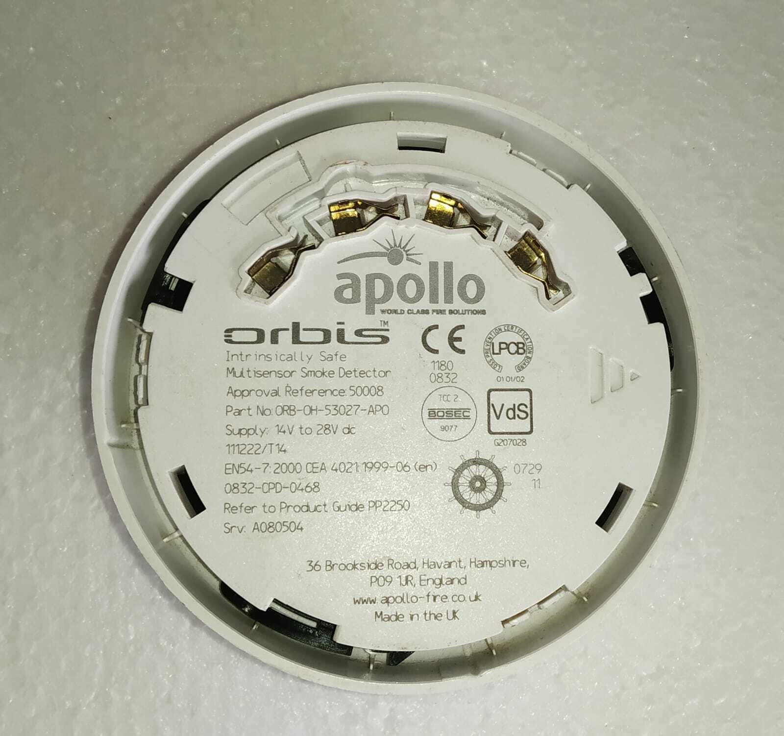 APOLLO ORB-OH-53027-APO INTRINSICALLY SAFE MULTISENSOR SMOKE DETECTOR